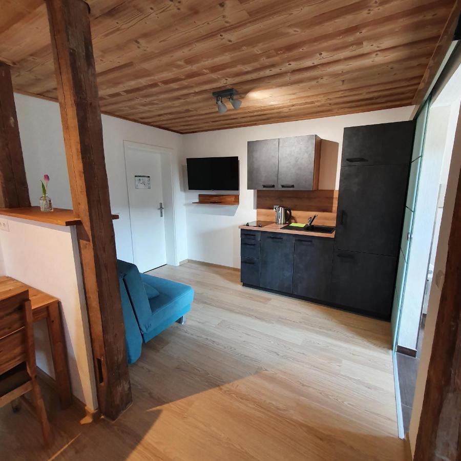 Alte Backstube - Ferienwohnung Huettenstube Und Ferienzimmer Auszeit Erkenbrechtsweiler エクステリア 写真